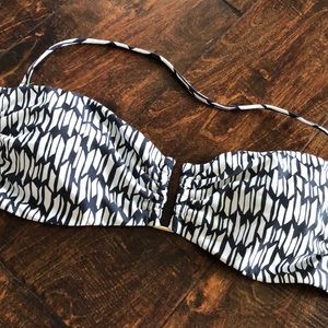 Gray and White Bikini Top